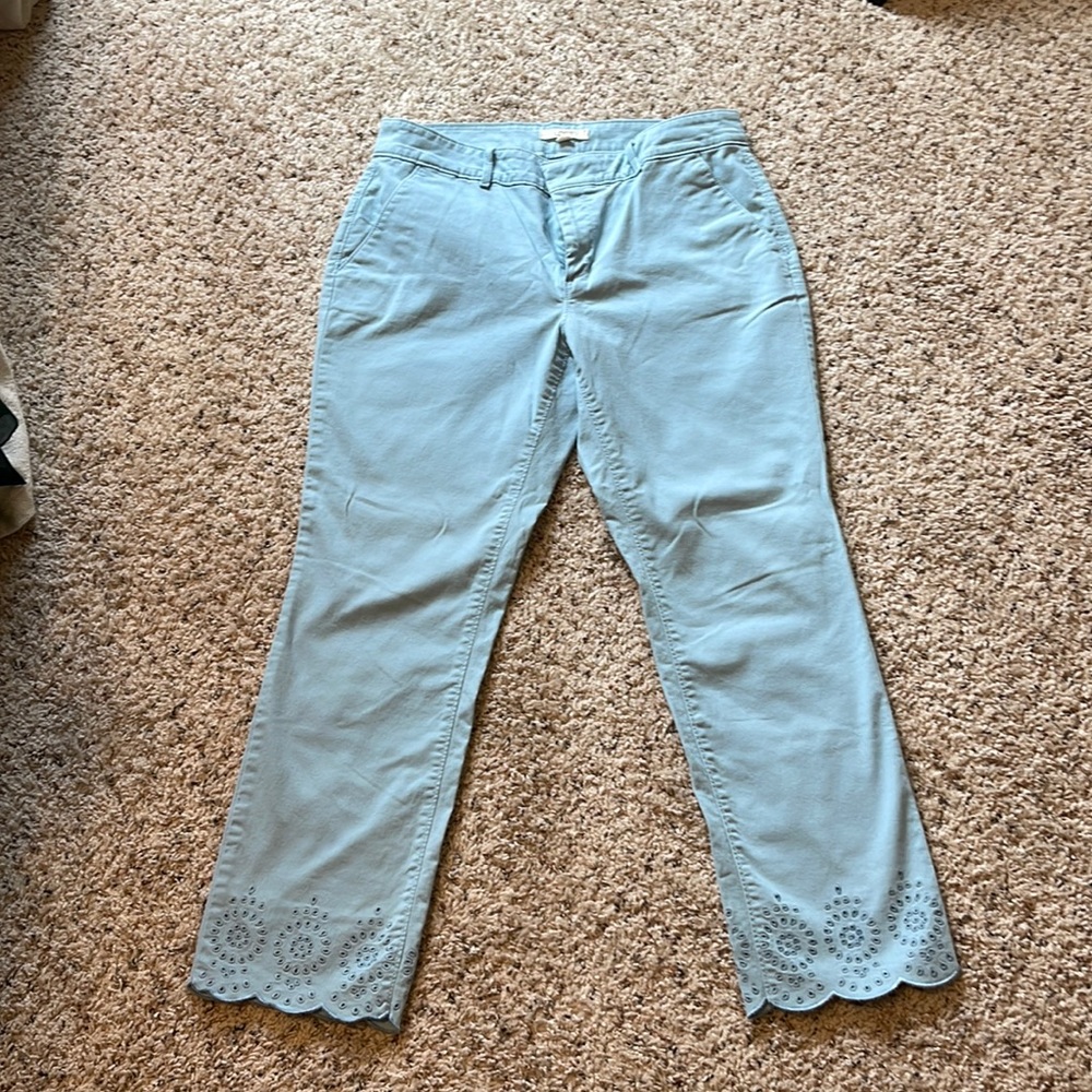 Loft light blue crop pants